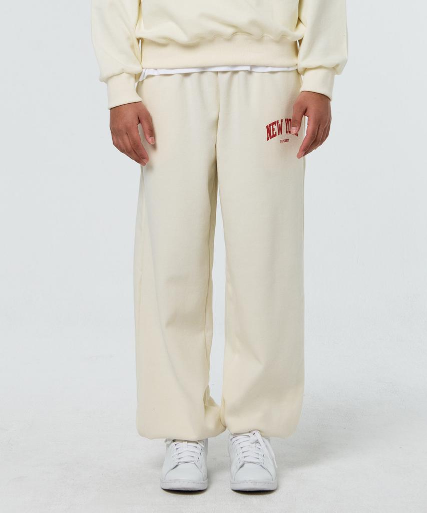 PAPERBOY Basic New York Wide Jogger Pants - Cream (Type A)