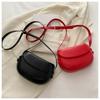 Solid Color Female Saddle Shoulde Bag PU Leather Ladies Small Crossbody Bags Simple Design Women's Fashi Clutch Purse Handbags