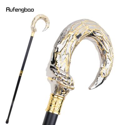 Golden White U Steampunk Walking Cane Fashion Walking Stick Gentleman Luxury Crosier Knob Walking Stick 92cm