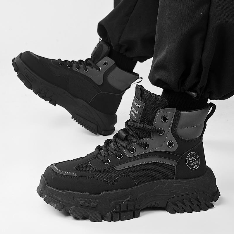 Chaussures de Randonnée Warrior Noires pour Homme 2025 - Antidérapantes, Extérieur, Sports d'Été et d'Automne, Chaussures de Papa