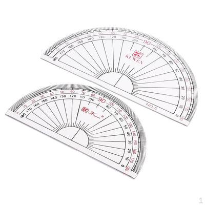 Clear Student Math Protractor (Pack of 2Pcs, 10cm, 12cm) Angle Ruler