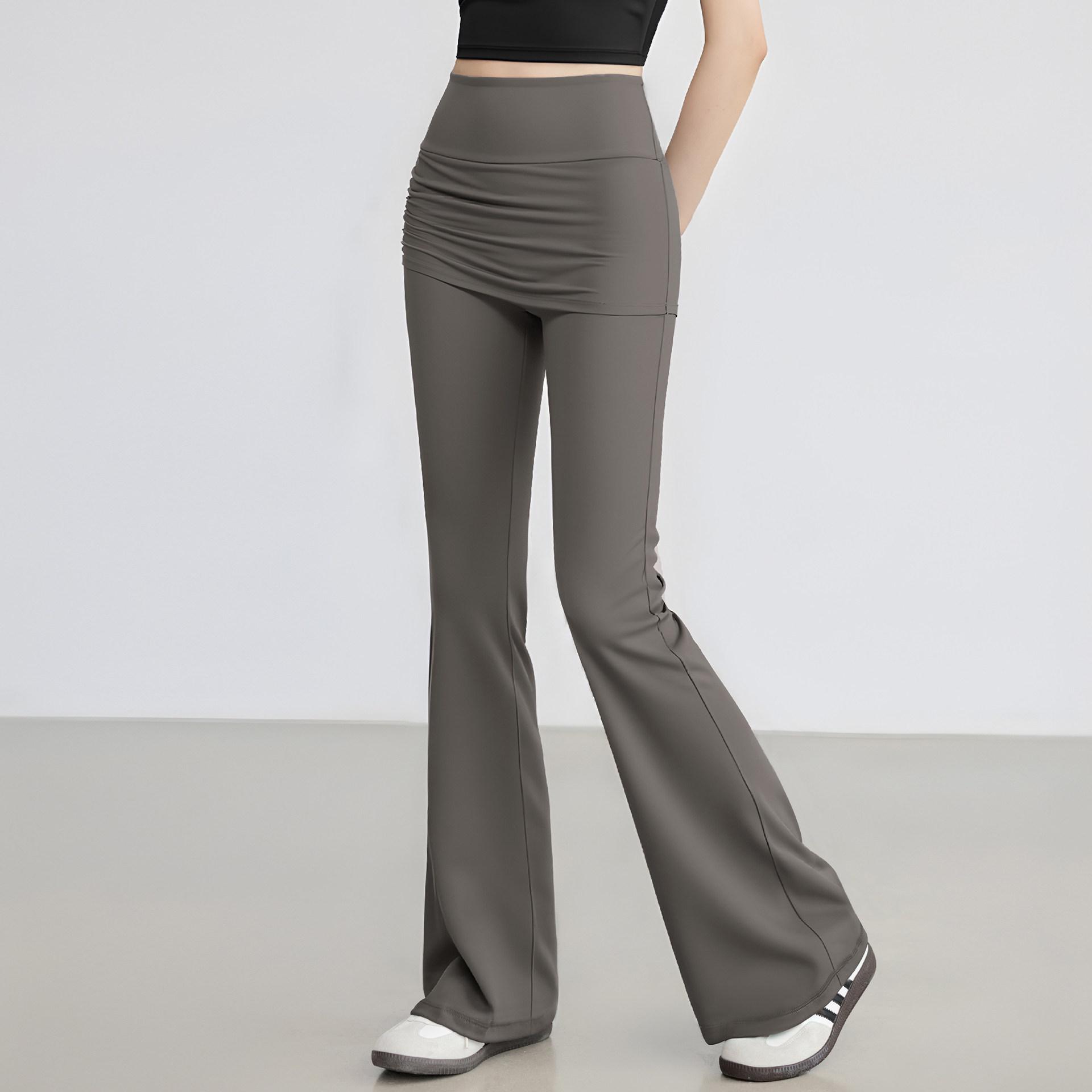 

Women s Micro Flare Yoga Pants with Skirt - Hip Lifting Fitness Wear for Pilates and Training 3XL (Recommended 145-155 lbs)