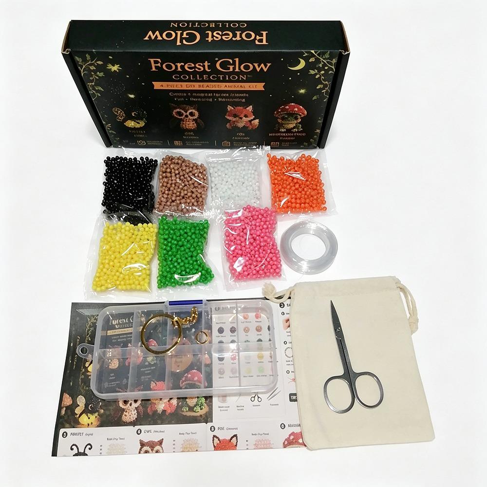 Tiny Beads 3D Beaded Animal Kit Cute Design Animal Shape Bead Weaving Kit Creative Craft Handmade Bead Art Kit Gift Giving