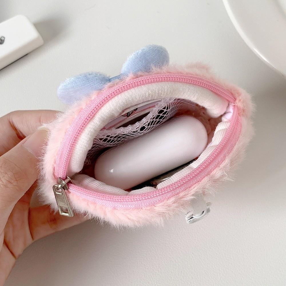 Plush Badge Ita Bag Cartoon Photo Storage Bag Mini Badge Holder Bag  for  Bluetooth Headset