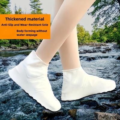 Wasserdichte Schuhüberzieher Rutschfeste Regenstiefelüberzieher Verdicktes Latex Verschleißfest Outdoor Regendicht Silikon Stiefelüberzieher für Männer und Frauen.