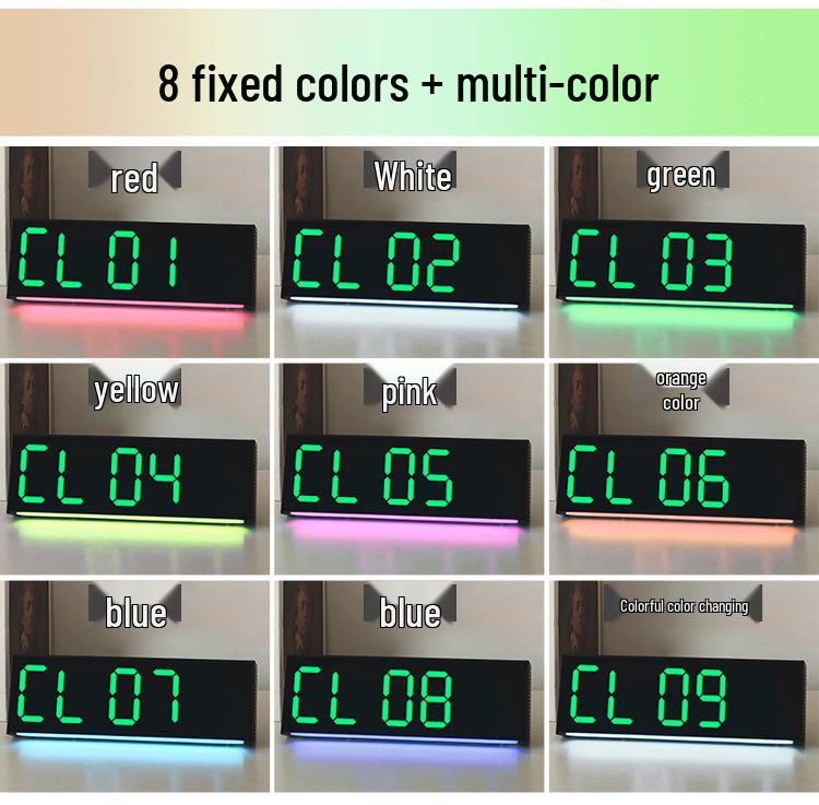 LED Color-Changing Wall Clock RGB Display, Multi-functional Alarm Clock, Large 6677R.