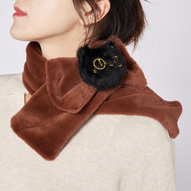 Plush Bastet Cat Bow Winter Scarf