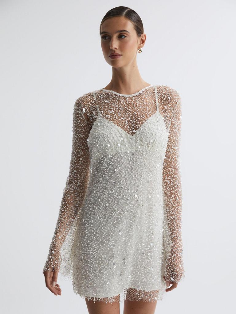 Damen Zweiteiliges Netz-Transparenz-Camikleid Set