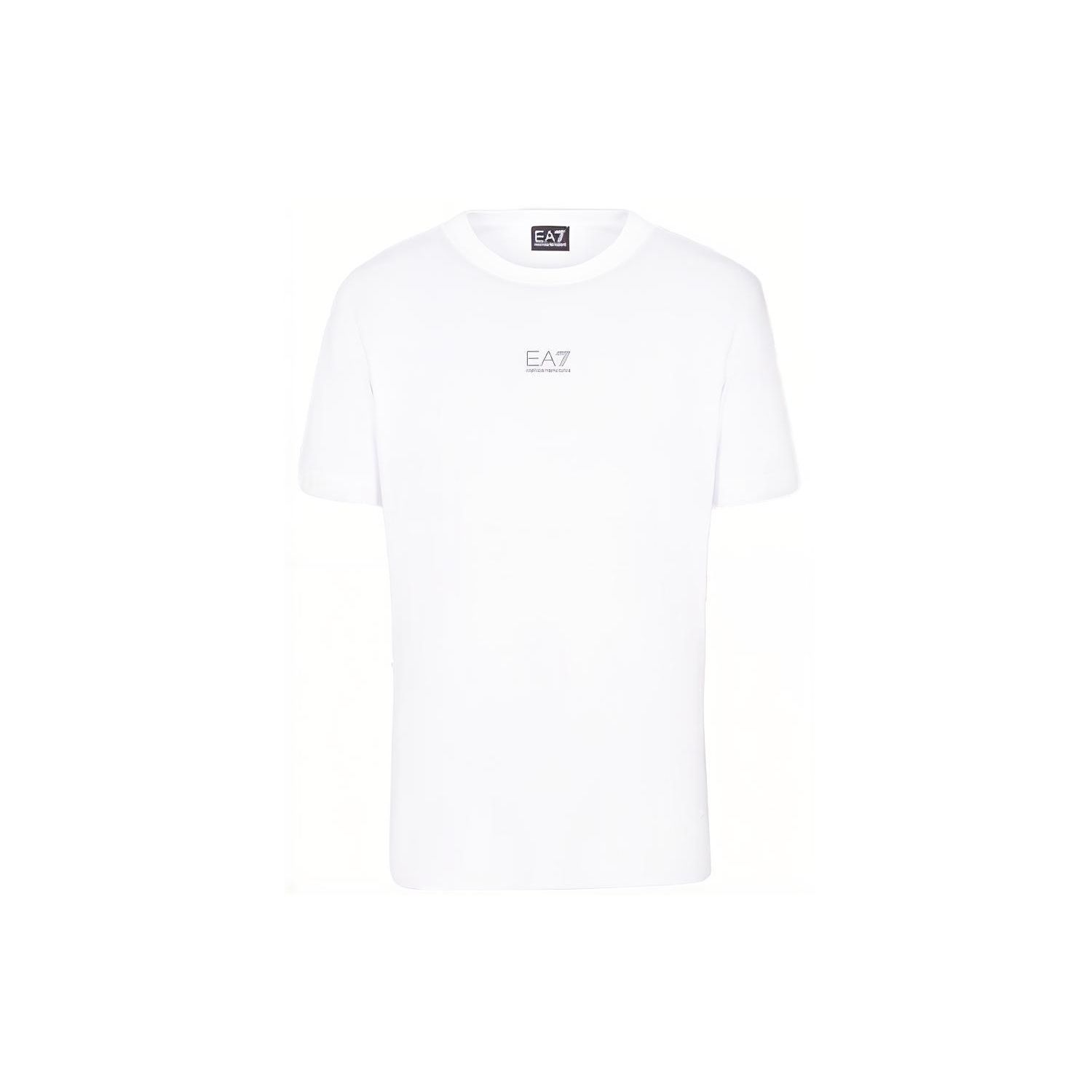 Emporio Armani EA7 SS22 Logo Print Crew Neck Short Sleeve T-Shirt Men tops White 3LPT27-PJ7CZ-1100 L