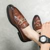 Fashion High Quality Men's Spring New Comfortable Pointed Loafers Fashion Brand Men's Crocodile Leather Business Banquet Leather Shoes
