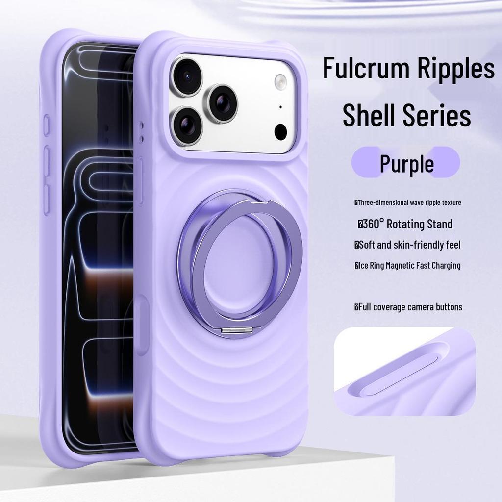 Apple 17 Pro Max Boyang Magnetic Case with Rotating Stand, iPhone 16 Liquid Silicone Cover