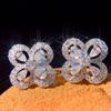 Zarte Blumenstecker für Damen Trendiger Schmuck für Hochzeit Brautaccessoires Funkelnde Zirkonia Elegant Weiblich