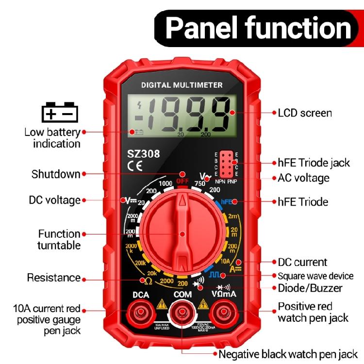 ANENG Multimeter Low Battery Indication 1999 Counts Voltage Current Tester