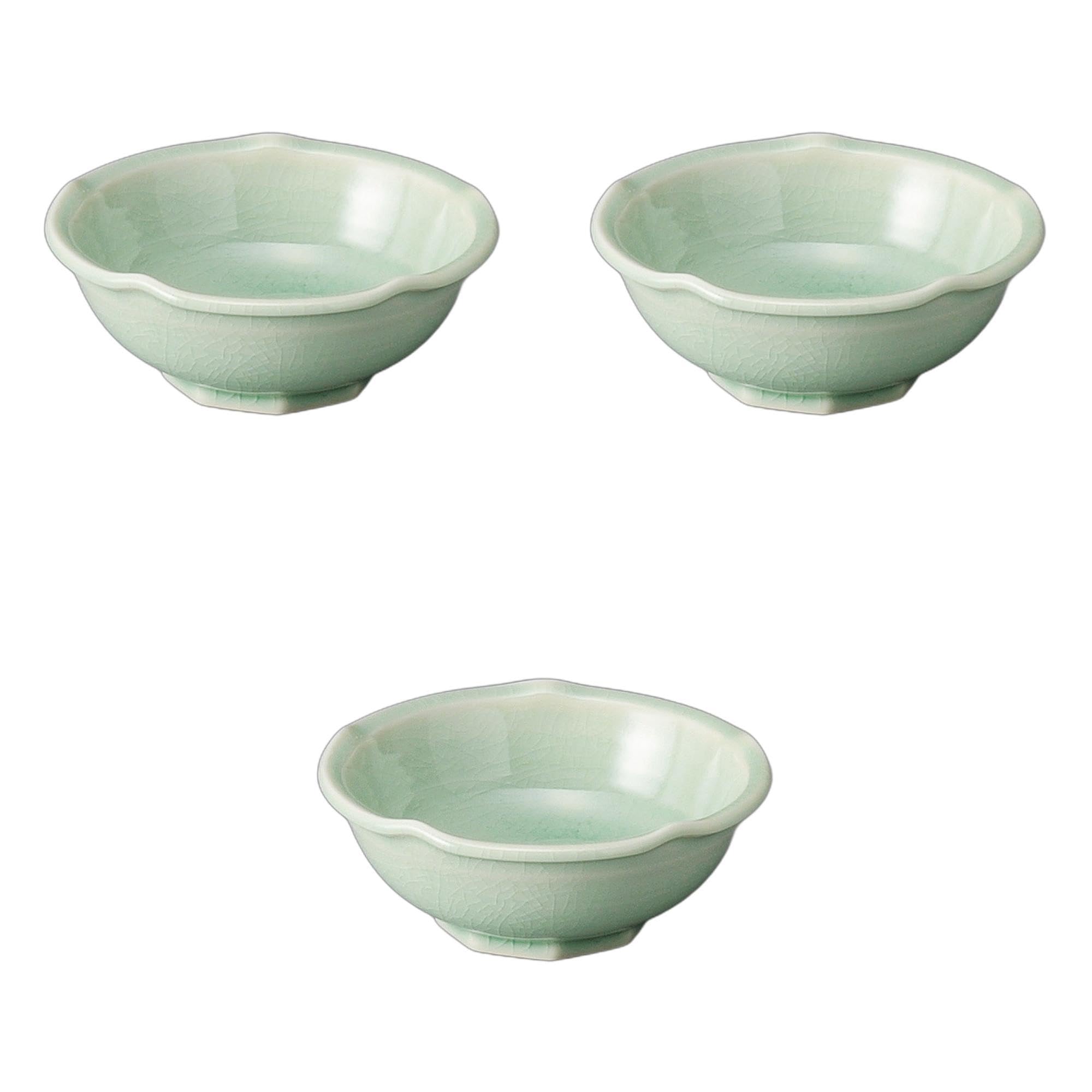 Setomonohonpo of Ash Glazed Glass Bowls x Small Ceramic Bowls (Set 3) 4.0cm [12 4.8cm]
