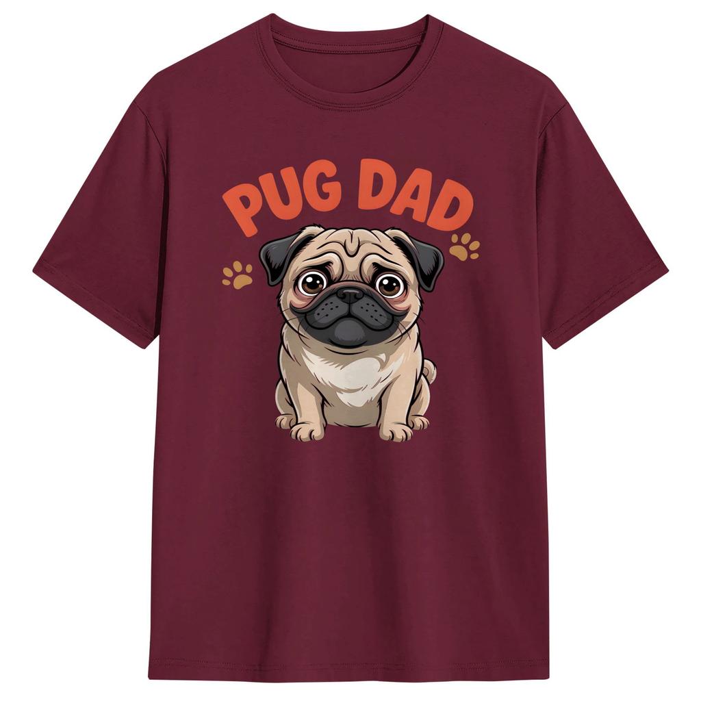 Fathers Day Tshirt Summer Pug Dad Hipster T Shirts Unisex 100 Cotton O Neck 4xl 5xl 6xl Top Tees Shortsleeved Y2k Fun Tops