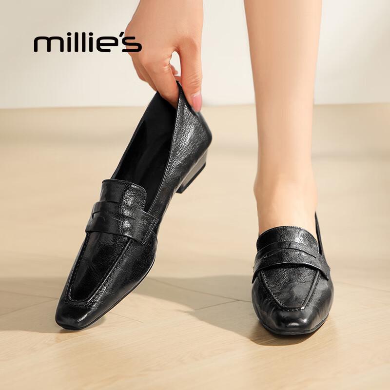 Millies Women s Retro Low-Heel Sheepskin Loafers EU 37