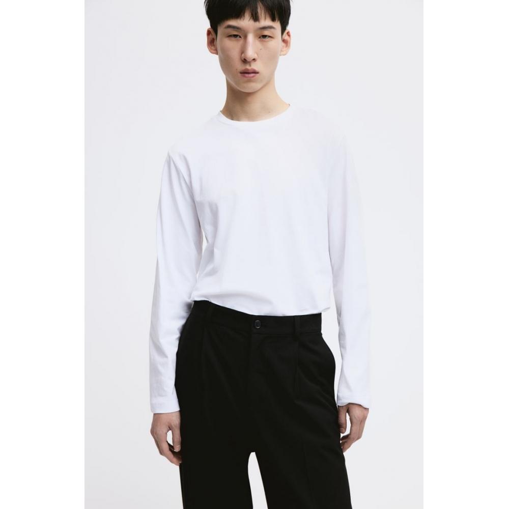 H M Regular Fit Jersey Top wHite