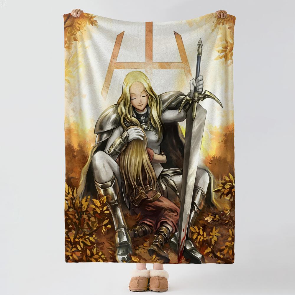 anime C-Claymore-e Throw Thick Comfort Flannel Quilt, Multi-scene Use Indoor Outdoor Daily Nap