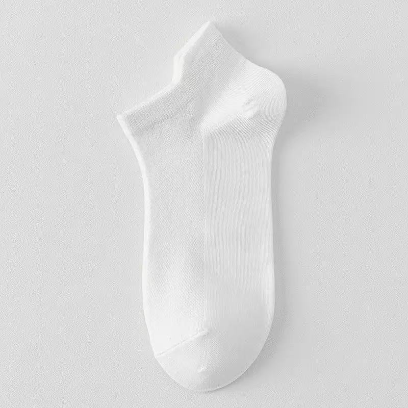 

Мужские летние носки из чистого хлопка, Влаговпитывающие и дышащие, Весенне-осенние носки с низкой посадкой, Носки-лодочки, Невидимые носки 1 pair белый