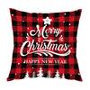 Christmas Hug Furniture Pillowcase Red Plaid Sofa Waist Support Pillow Home Home Decor Linen