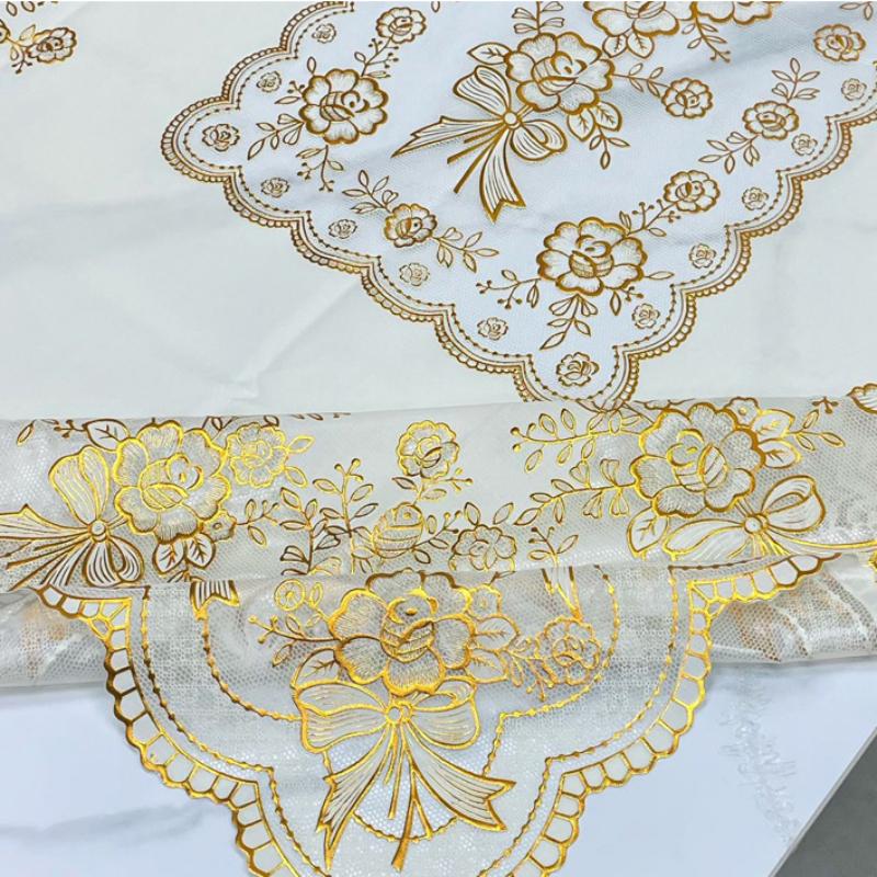 PVC Heißpräge-Tischdecke Wasserdicht Ölbeständig Waschfrei Hitzebeständig Esstischmatte Haushalt Kaffeetischdecke