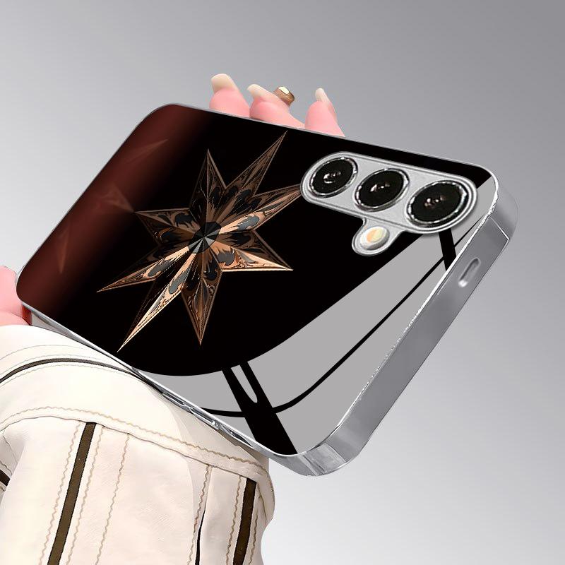 2D Phone Case with Starburst Relief Pattern for Samsung S26 S25 S24 S23 S22 S21 S20 A56 A36 A16 - Glass Protective Cover