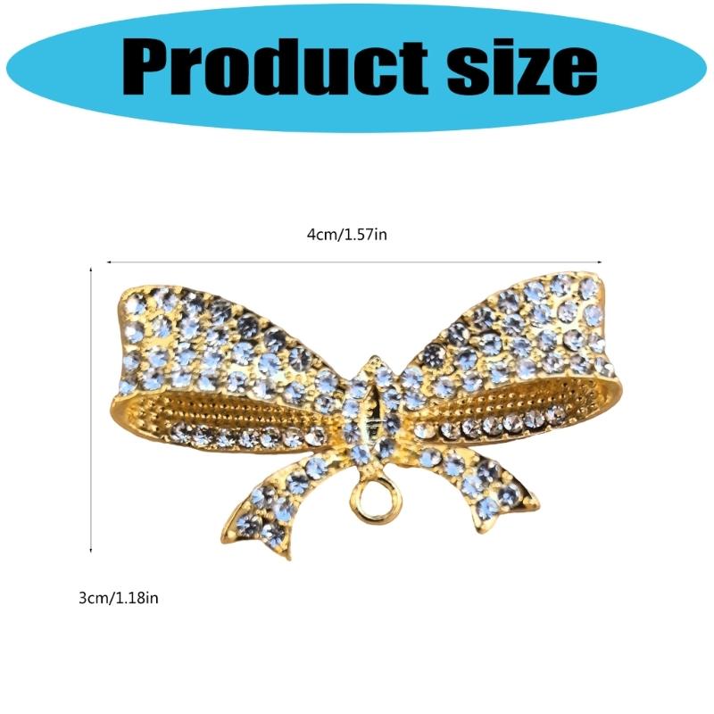 Elegant Crystals Bowknot Brooch Alloy Jewelry Accessory for Women Gift