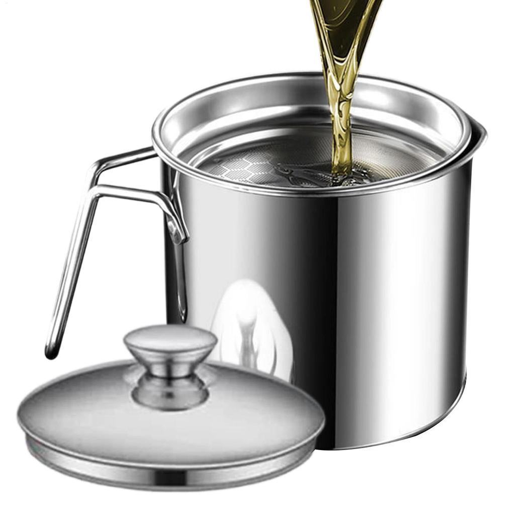 Oil Dispenser Bottle Stainless Steel Fine Mesh Filter Food Grade for Olive Soup Storage Cooking Frying Home Apartment  Camping