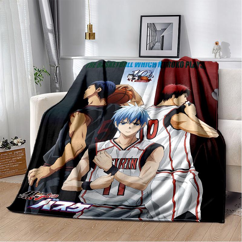 Anime Kuroko's Basketball Cartoon Blanket,Soft Throw Blanket for Home Bedroom Bed Sofa Picnic Travel Office Cover Blanket Kids