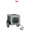VidaXL Pet Bike Trailer, Dog Bike Trailer with Wheels, Dog Stroller, Grey and Black 93923