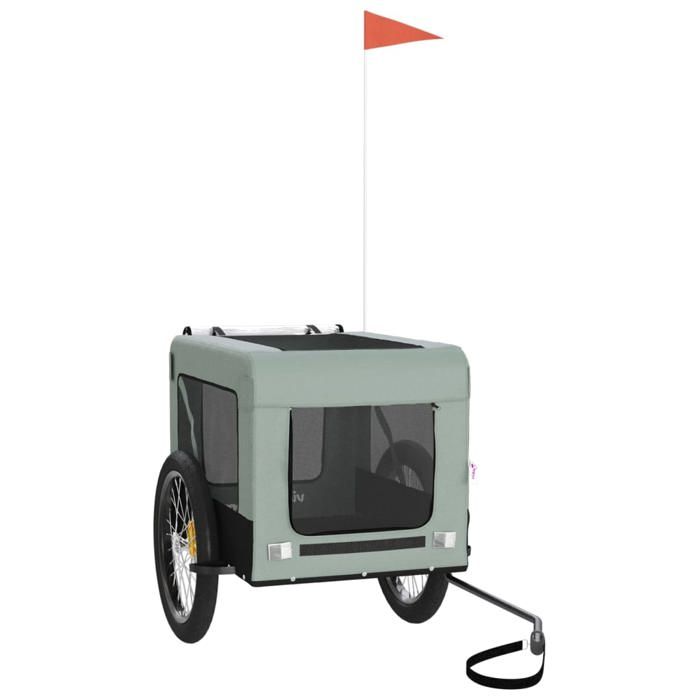 VidaXL Pet Bike Trailer, Dog Bike Trailer with Wheels, Dog Stroller, Grey and Black 93923