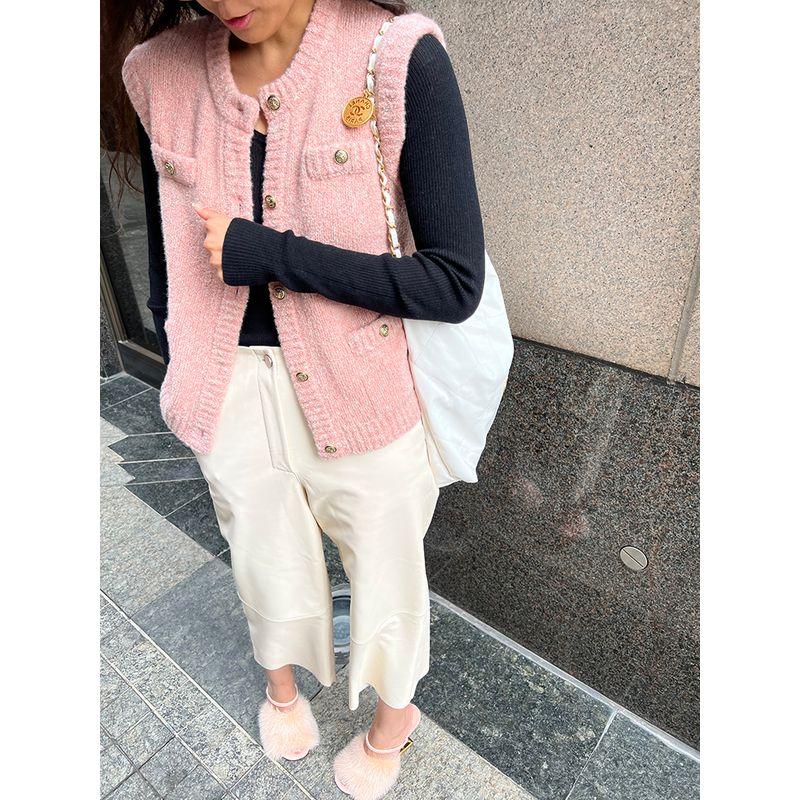 Blacknini Yin Huafu/[Limited Edition In Stock] Conseini Du Home Cashmere Circle Yarn Vest