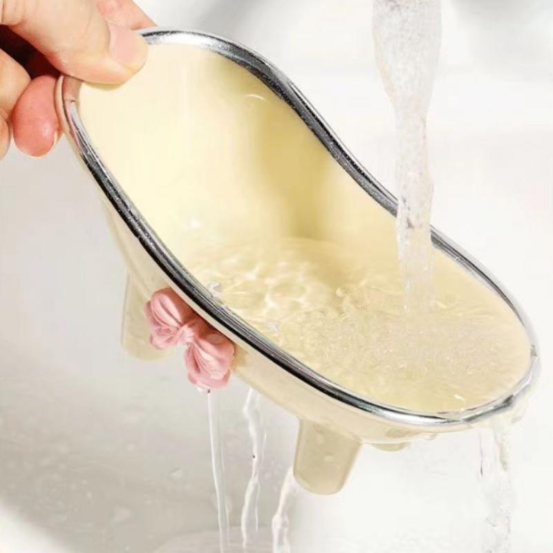 Cute Bathtub Soap Holder Bow Soap Tray Creative Bathtub Soap Dish  Bathroom Accessories Home Decor
