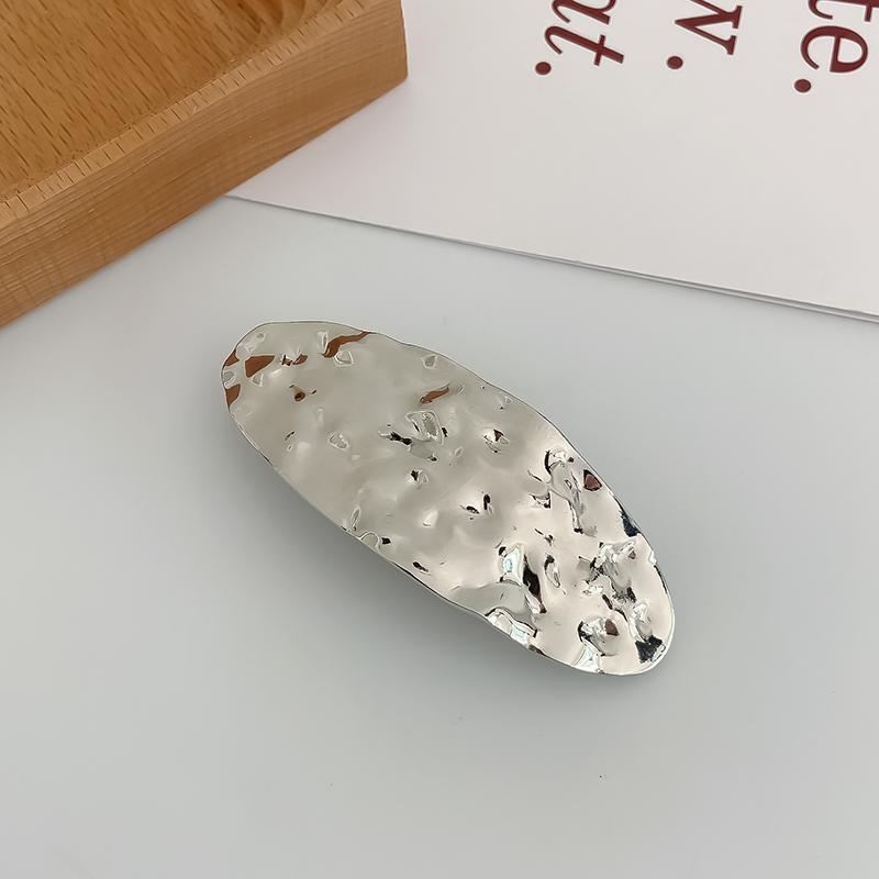Korean Style Metal Alloy Geometric Square Oval Spring Clip Edge Design Concave and Convex Hair Accessories