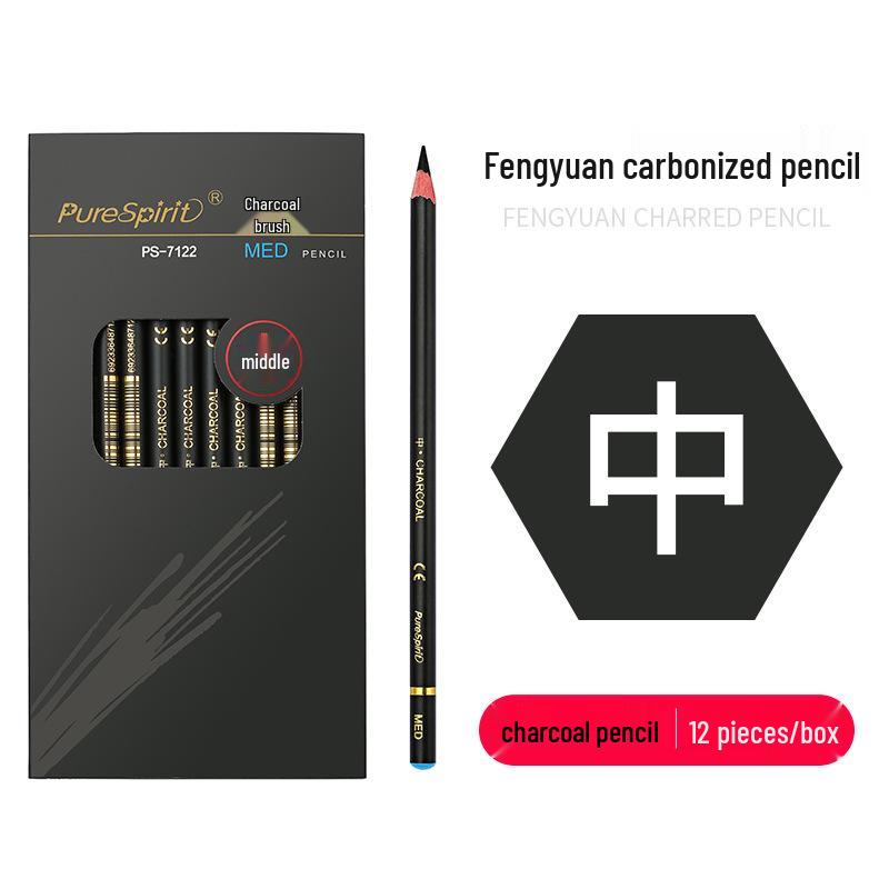 Charcoal Sketching Pencils Set: Soft/Medium/Hard (2B, 4B, 6B, 8B, 10B, 12B, 14B) for Students & Artists