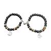 Fashionable Beaded Bracelet Set Magnetic Cute Heart Parents Bracelets Perfect Gift for Loved Ones Comfortable to Wear