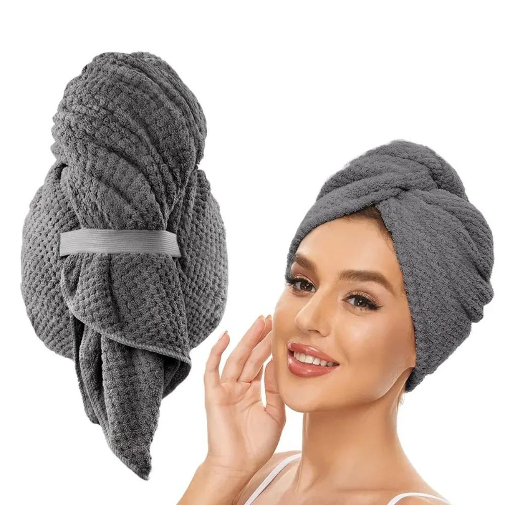 Ultra Absorbent Microfiber Hair Towel with Elastic Band Quickly Dry Hair Hat  Hair Drying