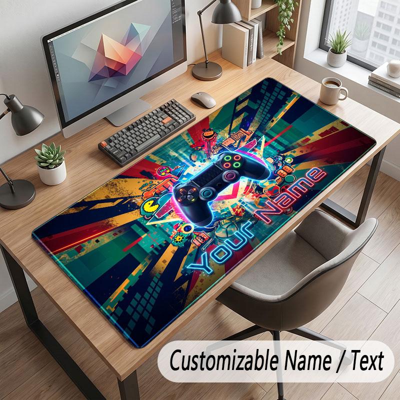Spielcontroller-Thema Benutzerdefiniertes Mauspads Personalisierter Druck Name Text Schreibtischunterlage Für Home Office Tischdekoration