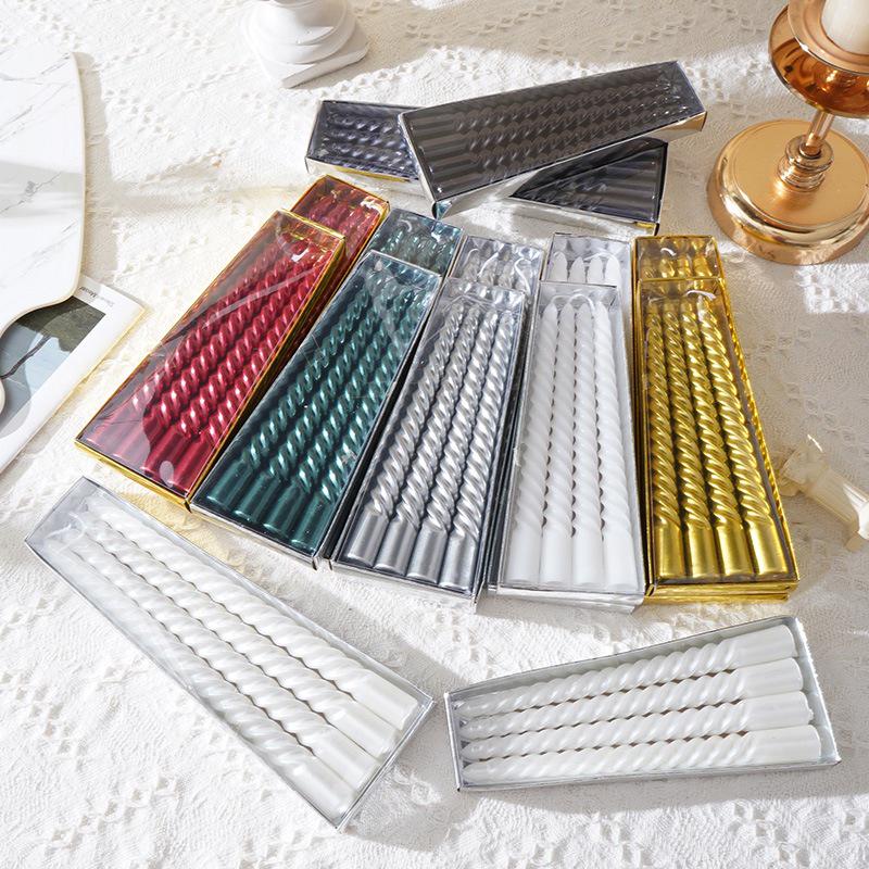 European Style Spiral Candles: Smokeless Threaded Candles for Romantic Weddings, Christmas, and Birthdays