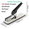 29.5X17.5X8.5CM Press-Type Staplers for School/Papers/Booklet/Book, Labor-Saving Adjustable Punch Staplers Heavy Duty Industrial