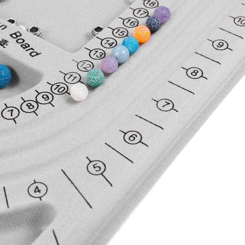 Verstellbares Perlen-Design-Tablett für Halsketten, Armbänder, Basteln, Kunststoff-Schmuckherstellungswerkzeug mit sicheren Rillen