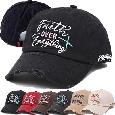 Heißer Verkauf Unisex Gewaschene Baumwolle OVER Buchstabenstickerei Baseballkappe Outdoor Lässig Sonne Papa Hut Verstellbar für Frauen und Männer