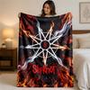 Slipknot Print Flannel Blanket Cozy Lightweight Plush Throw Blanket For Bed Sofa Household Use