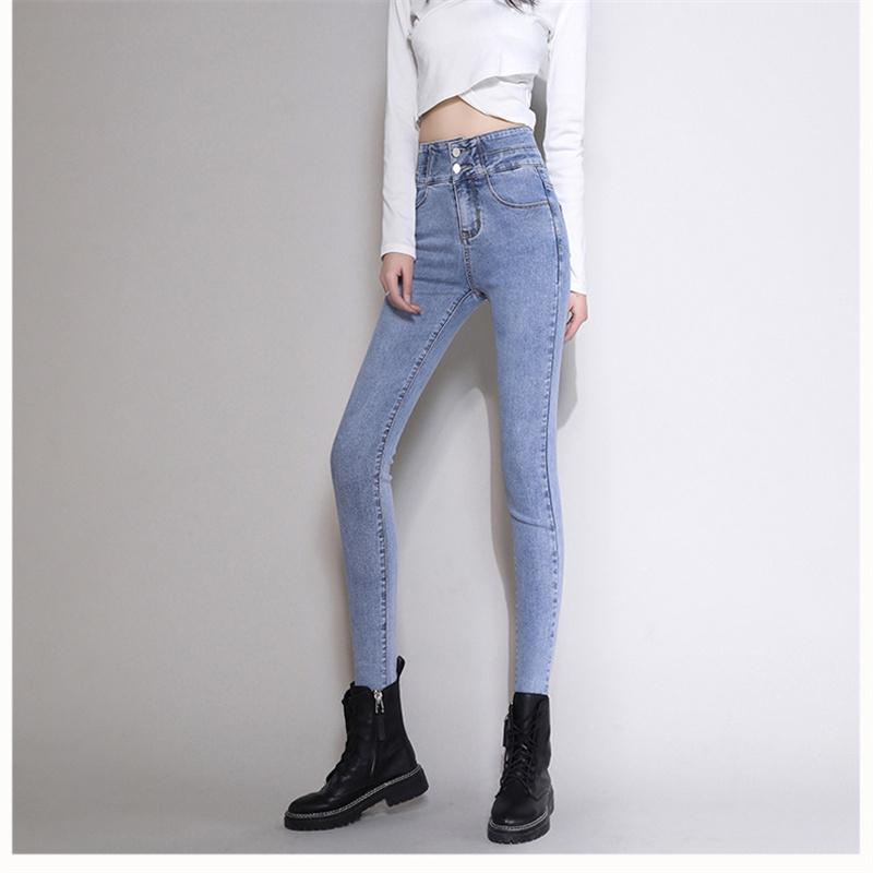 Autumn Winter Women's Jeans New High Waist Thickening Warm Straight Jeans Trousers Korean Style Vintage Streetwear Loose Casual