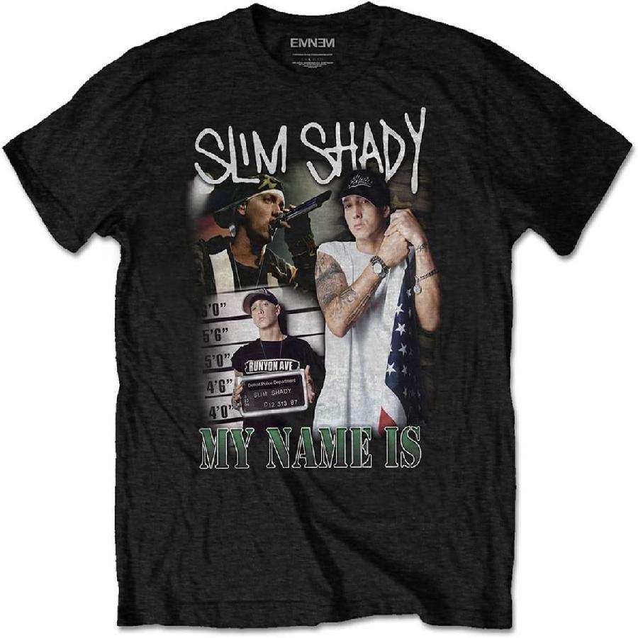 Eminem My Name is Футболка с принтом Homage Official Tee Мужская Унисекс XXXXXL чёрный