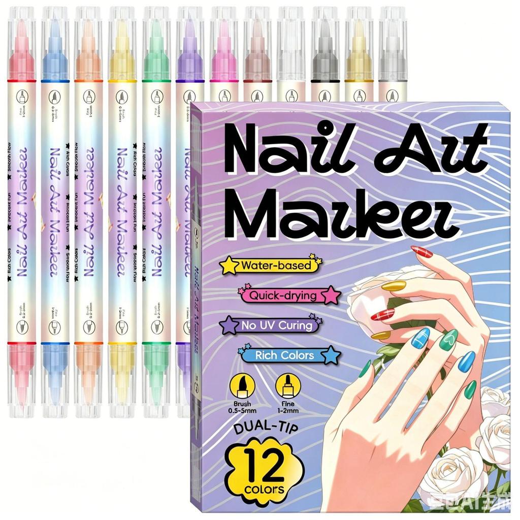 Cross-border Hot Selling Soft Tip Fine Tip DIY Nail Art Graffiti Acrylic Paint Pen