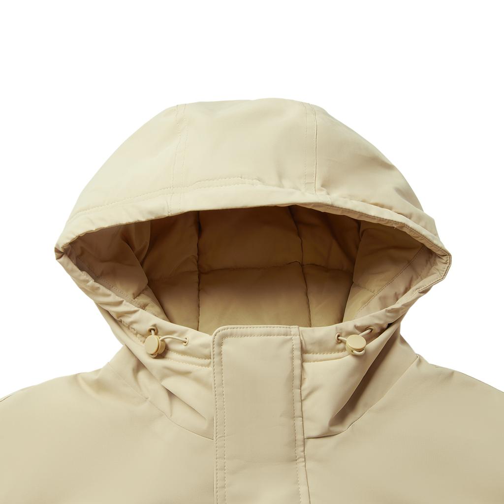 Li-Ning Sports Trend Series Color Block Casual Comfortable Cold Resistant Winter Warm Dopamine Short Down Jacket Men Jacket Milk-Khaki AYMU363-3