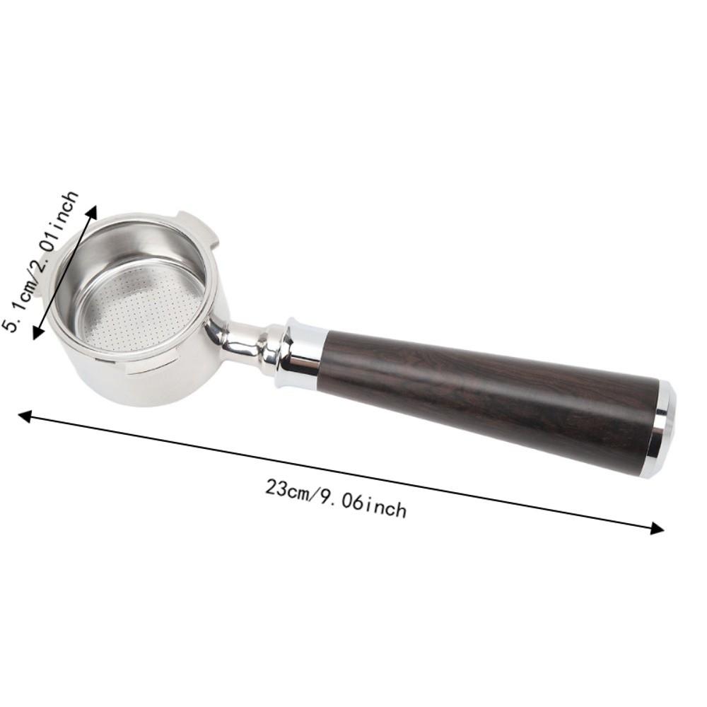 Stainless Steel and Wooden Handle Bottomless Portafilter for Delonghi EC0680 Espresso Brewing