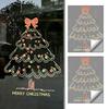 Indoor Outdoor Window Decor Christmas Tree Sticker, Simple Line Static Cling Decal, Waterproof Decal Removable Festive PVC for Holiday Home