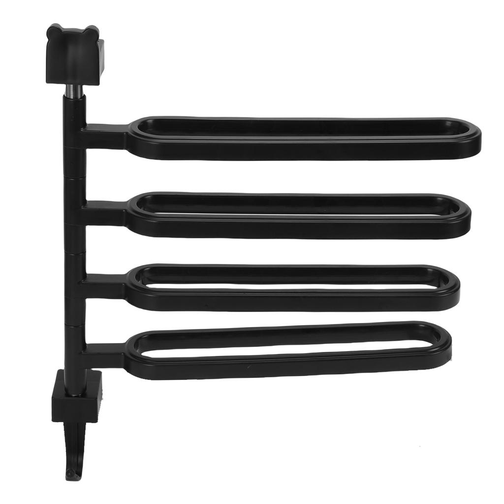 Towel Bar High Strength ABS Multi Arm Wall Mounted Towel Rack Holder with Hook for Bathroom Black